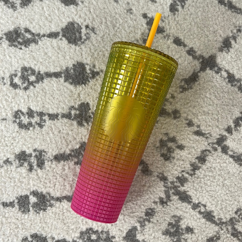 BRAND NEW Starbucks Summer 2022 Venti Lemonade Grid Pink / Yellow Grid
